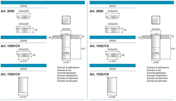 Ice lid square RVS/INOX - 22cm