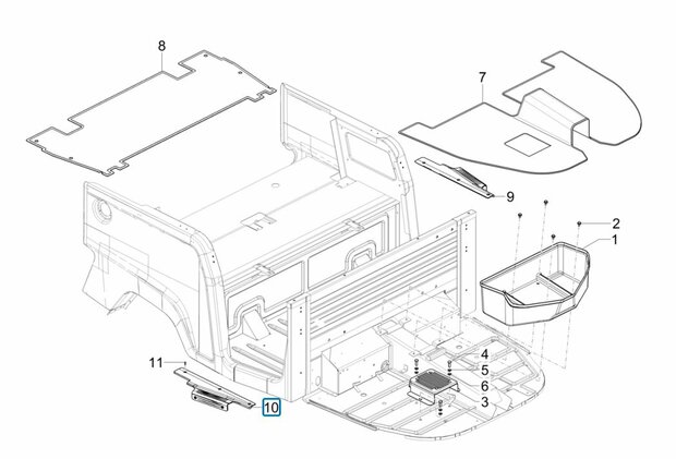 Rear foot step cover Calessino 200 - Right