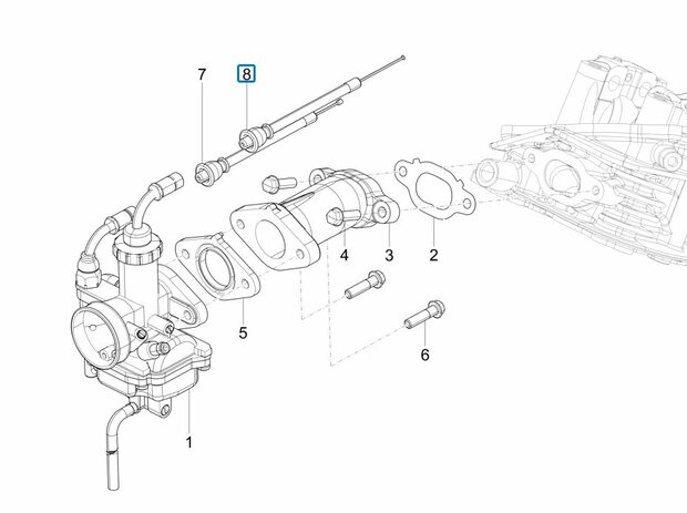 Throttle cable 2th. part  Calessino 200