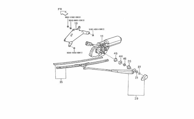 Rear wipermotor Porter VAN