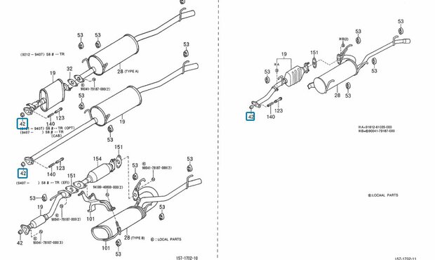 Pakking - ring tussen spruitstuk en katalysator Daihatsu / Porter Pick-up + VAN