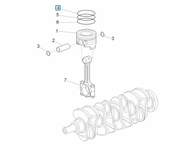 Compressieveer zuiger - bovenste Porter Multitech 1.3