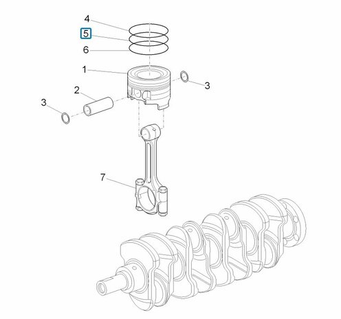 Compressieveer zuiger - onderste Porter Multitech 1.3