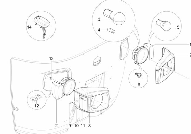 Headlight cover Calessino 200 EU2 - Right