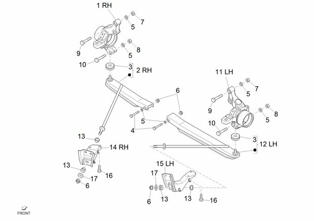 Lower suspension arm Daihatsu / Porter - Right