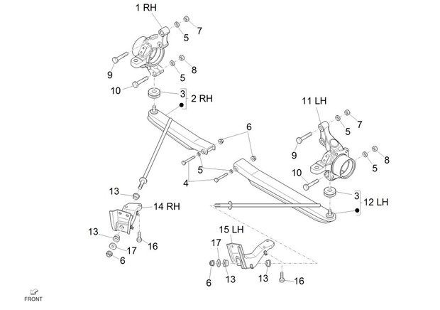 Lower suspension arm Daihatsu / Porter - Left