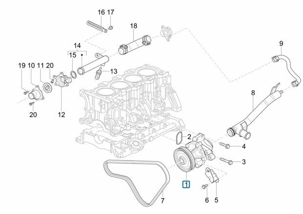 Waterpump Porter Multitech 1.3 - imitation