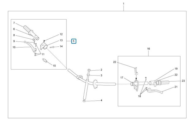 Throttle lever with brake handle Ape50