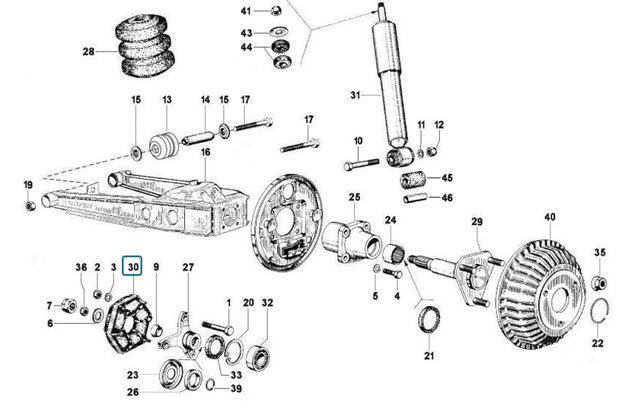 Driveshaft rubber Ape Classic + Calessino + ApeTM + Vespacar P2