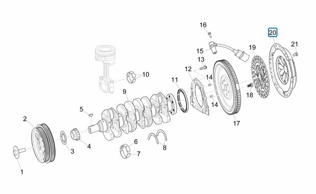 Pressure plate clutch Porter Multitech 1.3 E6