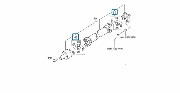 Flexible joint in drive shaft Daihatsu / Porter 1.3i