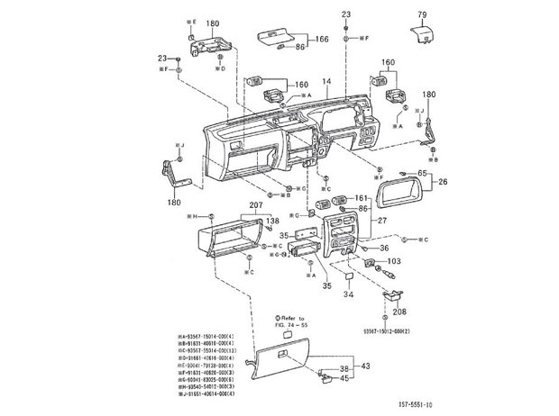 Mounting clip dashboard Daihatsu / Porter