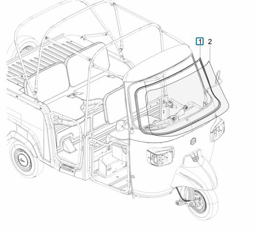 Windscreen  gasket Ape Classic + Calessino + Apecar P501-P601