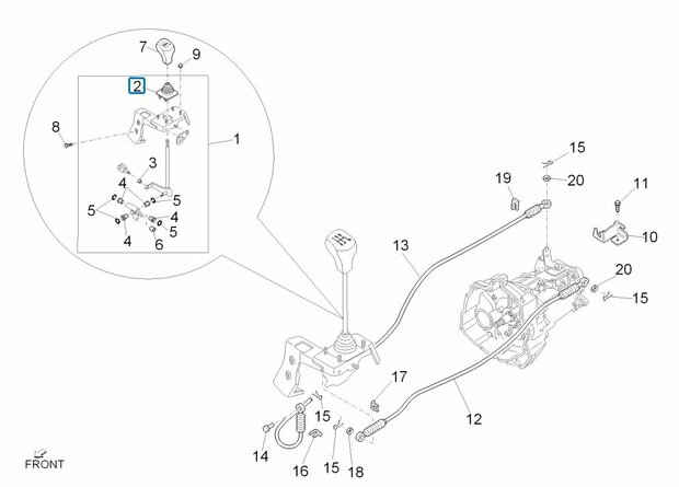 Dust cover gear shift mechanism Daihatsu / Porter