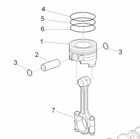 Zuiger Porter Multitech 1.3 1e overmaat - Q -