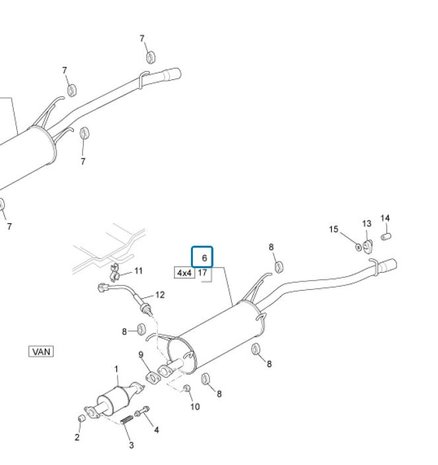 Rear exhaust Daihatsu / Porter 1.3i - VAN