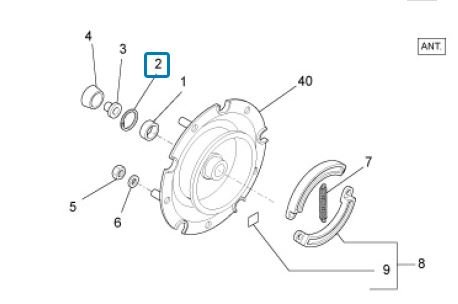 Circlip / retaining clip front wheel bearing  35mm. Ape50