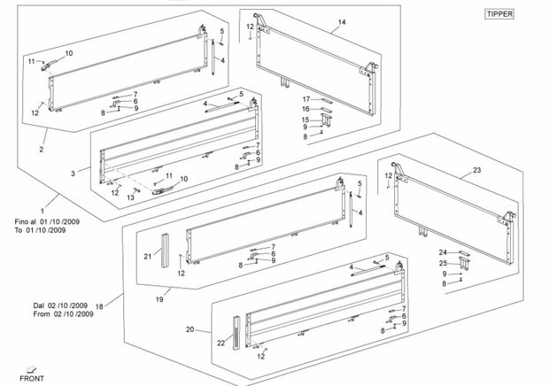 Tailgate hinge Daihatsu / Porter tipper