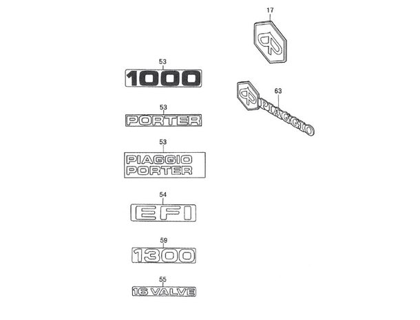 Typeplaatje - sticker 1300 cc Motorinhoud  Daihatsu / Porter 1.3i