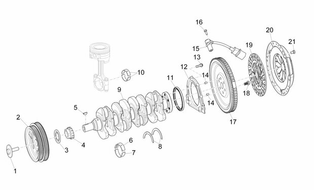 Oil seal cranckshaft Porter Multitech 1.3 E6 + NP6 1.5 - Front