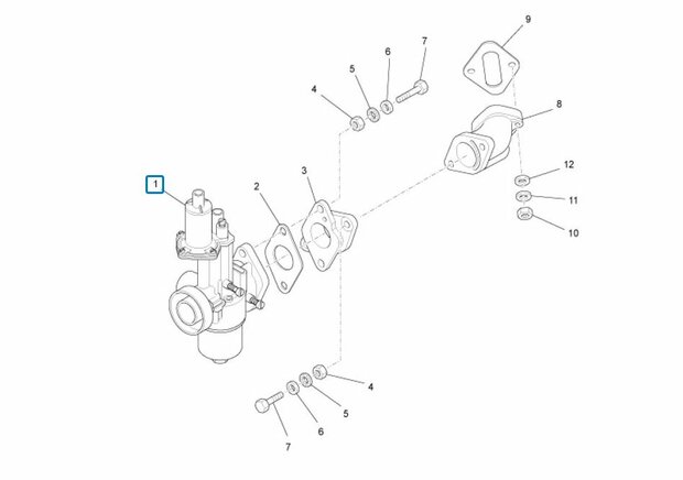 Carburettor ApeTM + Vespacar P2 - imitatie