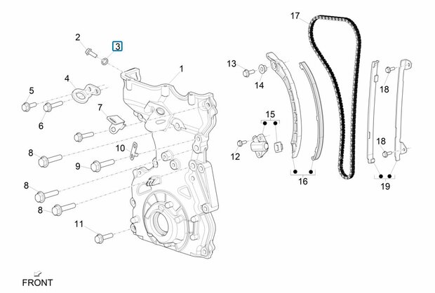 Ring achter bout montage distributie afdekkap Porter Multitech 1.3 E6