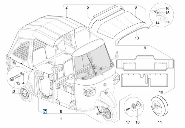 Rear door trim Calessino 200 - 2017-2022 - Right