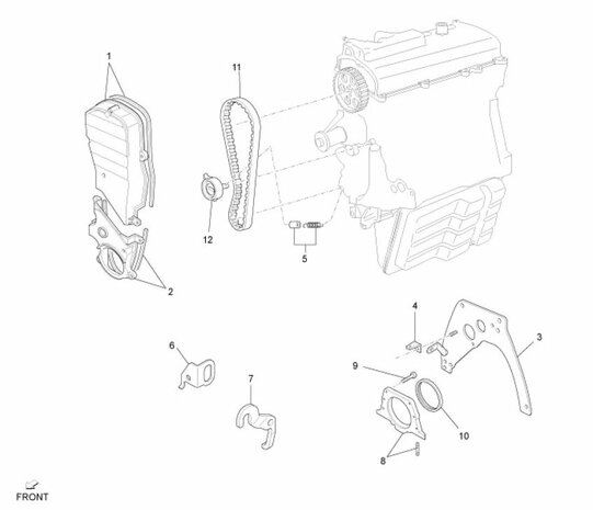 Afdekkap distributie Daihatsu / Porter 1.3i - Bovenste