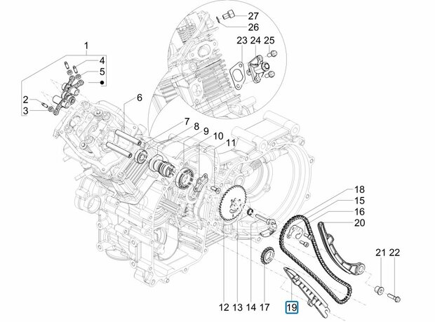 Support rod distribution chain Calessino 200 EU2