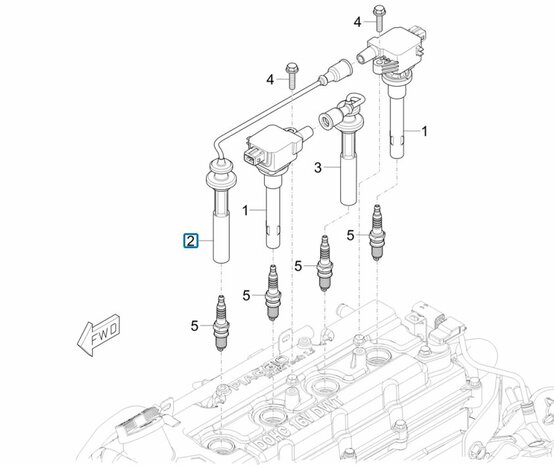 Bougiekabel 1e cilinder Porter NP6 1.5
