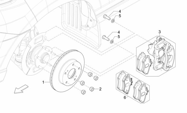 Front brake pad set Porter NP6 1.5 