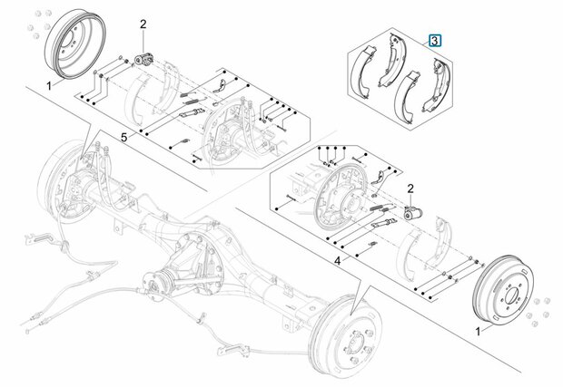 Brake shoe set Porter NP6 1.5 - Rear