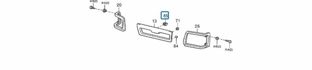 Bevestigingsclip voor grille Daihatsu / Porter