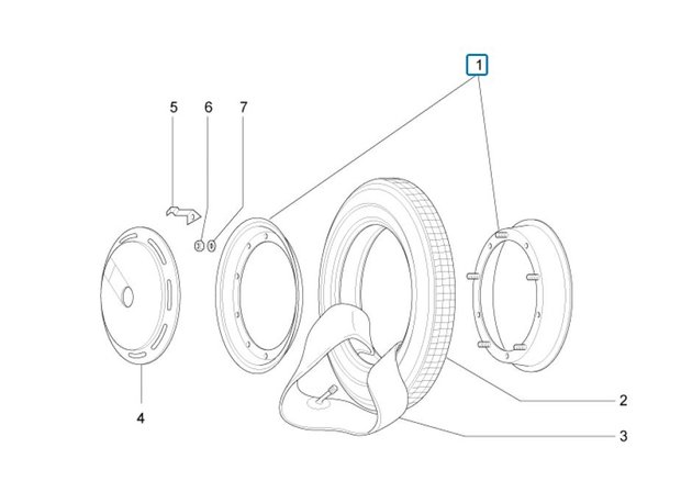 Velg grijs 2.5x10'' Ape50 - AKTIE