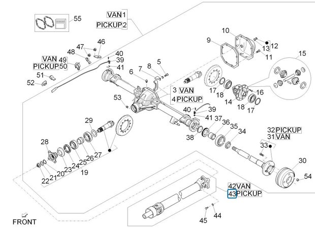 Drive shaft Daihatsu / Porter 1.3i - VAN - imitation