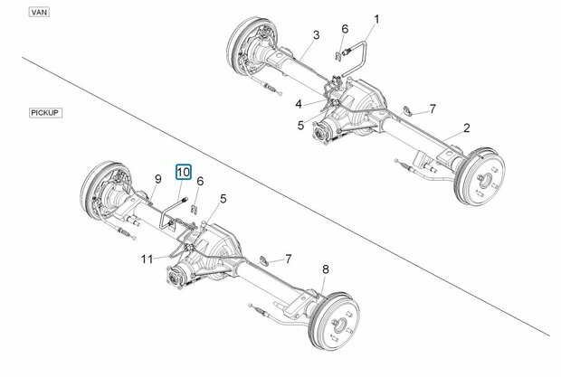 Flexible brake line rear brakes on rear axle Porter - Pick-up - SALE