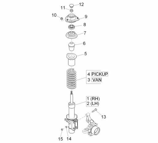 Schokdemper Porter Multitech 1.3 E5 + E6  - Voorzijde - Links