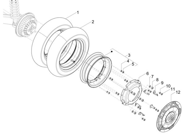 Velg buitenrand / Velgverbreder Ape50 - Grijs