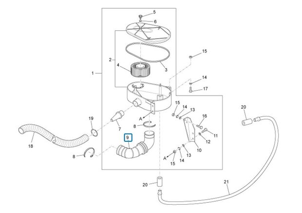 Luchtfilterslang S-model  ApeTM + Vespacar P2 - imitatie