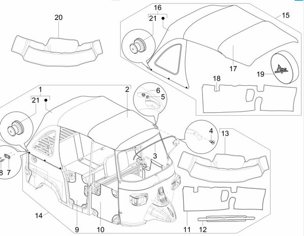 Portierbekleding Calessino 200 - 2013-2017 - Links voor