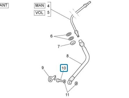 Banjobout remcilinder ApeTM + P2 + Apecar P501-P601 + MPV - Voorzijde