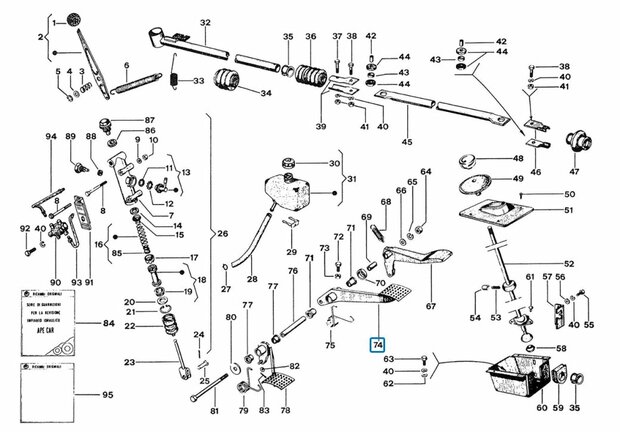 Brake pedal Vespacar P2-P3