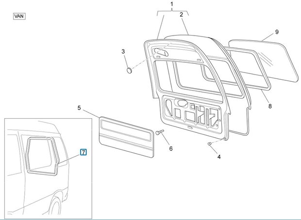 Achterkleprubber Daihatsu / Porter - VAN