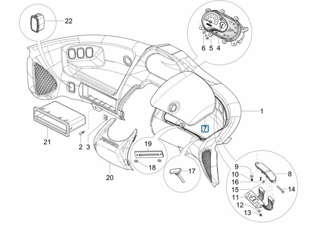 Dashboard cover glove compartment Calessino 200 