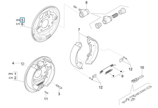 Brake shoe holder Porter Petrol and Diesel - Pick-up - Right