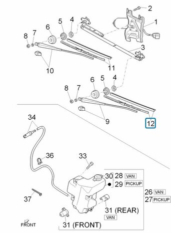 Windscreen wiper blade Daihatsu / Porter - Left