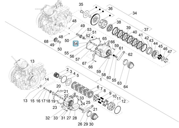 Clutch  cover gasket Calessino 200 EU4