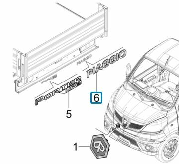 Logo ''Piaggio'' on rear bumper Porter NP6 1.5