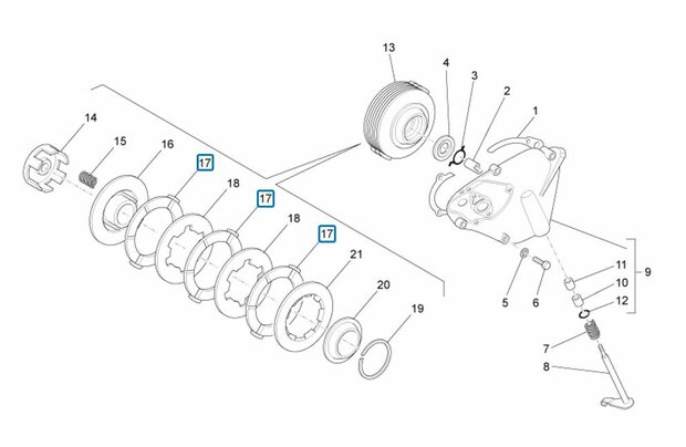 Clutch plates set Ape50