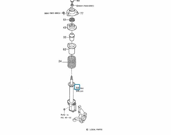 ASSORBER ASSY, SHOCK, FR RH 4x4